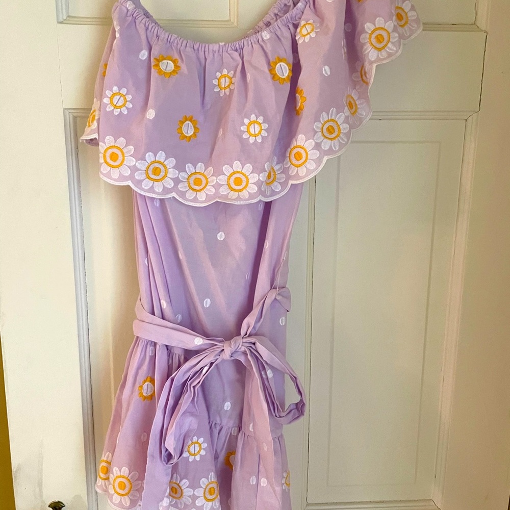 Miguelina Daisy Embroidered Mini Dress